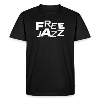 Typographie audacieuse du Free Jazz - T-shirt Premium bio Homme - noir - Devant - Nico (187cm)
