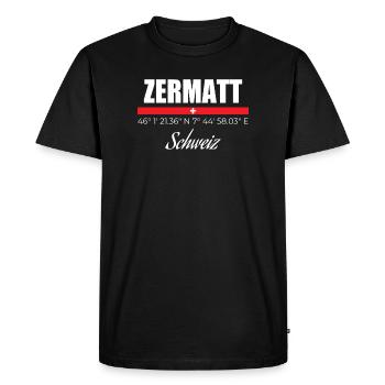 Zermatt - T-shirt Premium bio Homme - noir - Devant - Nico (187cm)