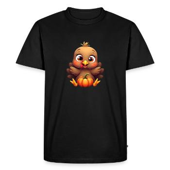 Bébé dinde de Thanksgiving - T-shirt Premium bio Homme - noir - Devant - Nico (187cm)