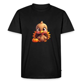 Bébé dinde de Thanksgiving - T-shirt Premium bio Homme - noir - Devant - Nico (187cm)