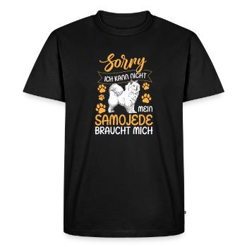 Samoyède ne peut pas être un chien de traîneau - T-shirt Premium bio Homme - noir - Devant - Nico (187cm)