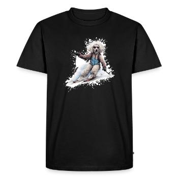 Poodle Dog Ski Skiing - Men's Premium Organic T-Shirt - black - Front - Nico (187cm)