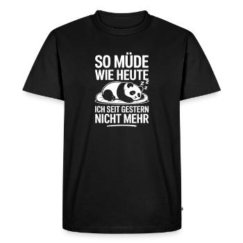 As Tired As Today Panda Humor Saying - Men's Premium Organic T-Shirt - black - Front - Nico (187cm)
