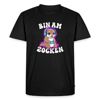 Je joue à Otter - T-shirt Premium bio Homme - noir - Devant - Nico (187cm)