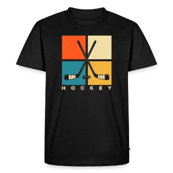 Eishockey Hockey Eishockeyspieler Geschenk  - Men's Premium Organic T-Shirt - black - Front - Nico (187cm)