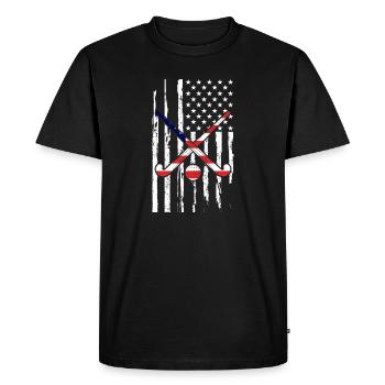 Eishockey Hockey Eishockeyspieler Geschenk  - Men's Premium Organic T-Shirt - black - Front - Nico (187cm)
