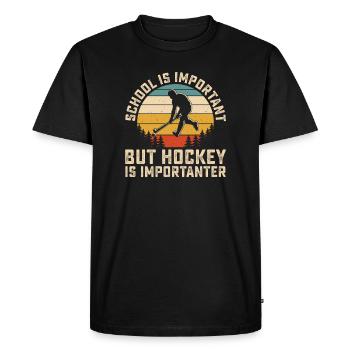 Eishockey Hockey Eishockeyspieler Geschenk - Men's Premium Organic T-Shirt - black - Front - Nico (187cm)