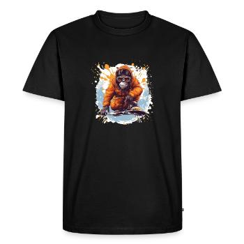 Monkey Snowboard - Men's Premium Organic T-Shirt - black - Front - Nico (187cm)