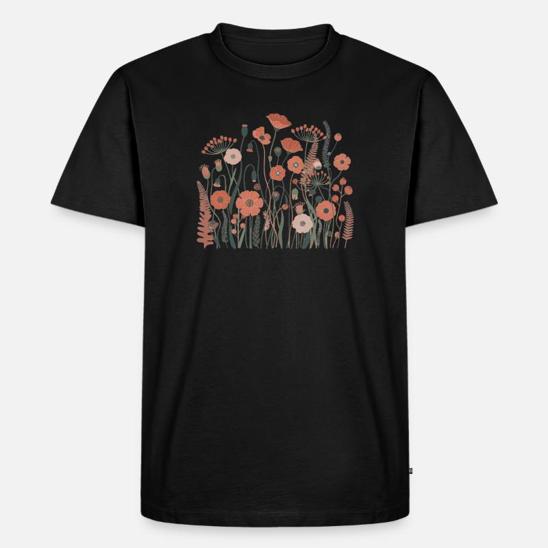 Boho Wildblumen – Blühende Harmonie - Männer Premium Bio T-Shirt - Schwarz