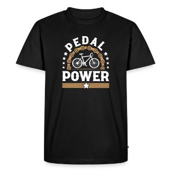Cycliste à vélo - T-shirt Premium bio Homme - noir - Devant - Nico (187cm)