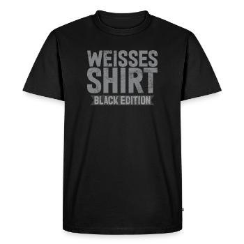 Chemise Blanche Édition Noire Drôle de Dicton - T-shirt Premium bio Homme - noir - Devant - Nico (187cm)