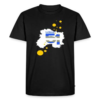 La Marne 51 - T-shirt Premium bio Homme - noir - Devant - Nico (187cm)