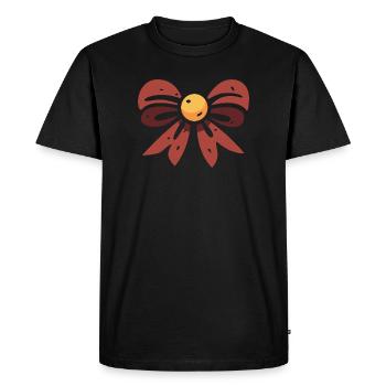 Dessin animé Noël noeud illustration - T-shirt Premium bio Homme - noir - Devant - Nico (187cm)