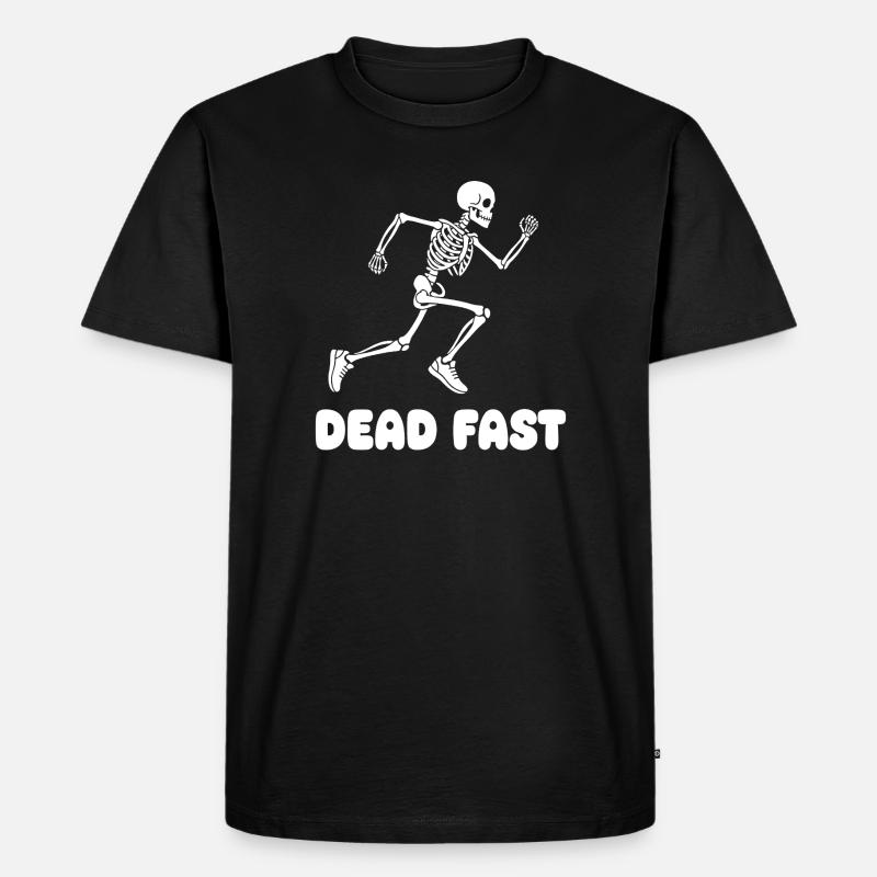 Skelett Sprint Dead Fast - Männer Premium Bio T-Shirt - Schwarz
