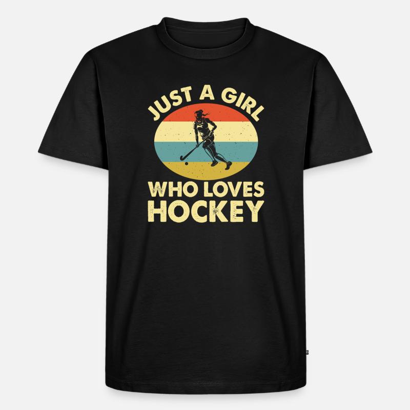 Hockey Eishockey Eishockeyspieler Geschenk - Männer Premium Bio T-Shirt - Schwarz