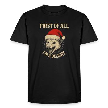 First of All I'm a Delight - Men's Premium Organic T-Shirt - black - Front - Nico (187cm)
