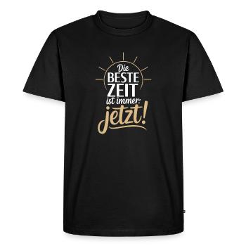 Le meilleur moment est toujours en direct maintenant Carpe Diem - T-shirt Premium bio Homme - noir - Devant - Nico (187cm)