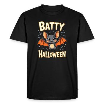 Bat Costume Batty Halloween Cute Funny - Men's Premium Organic T-Shirt - black - Front - Nico (187cm)