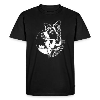 Border Collie de travail Portrait chien chiens Wilsigns - T-shirt Premium bio Homme - noir - Devant - Nico (187cm)
