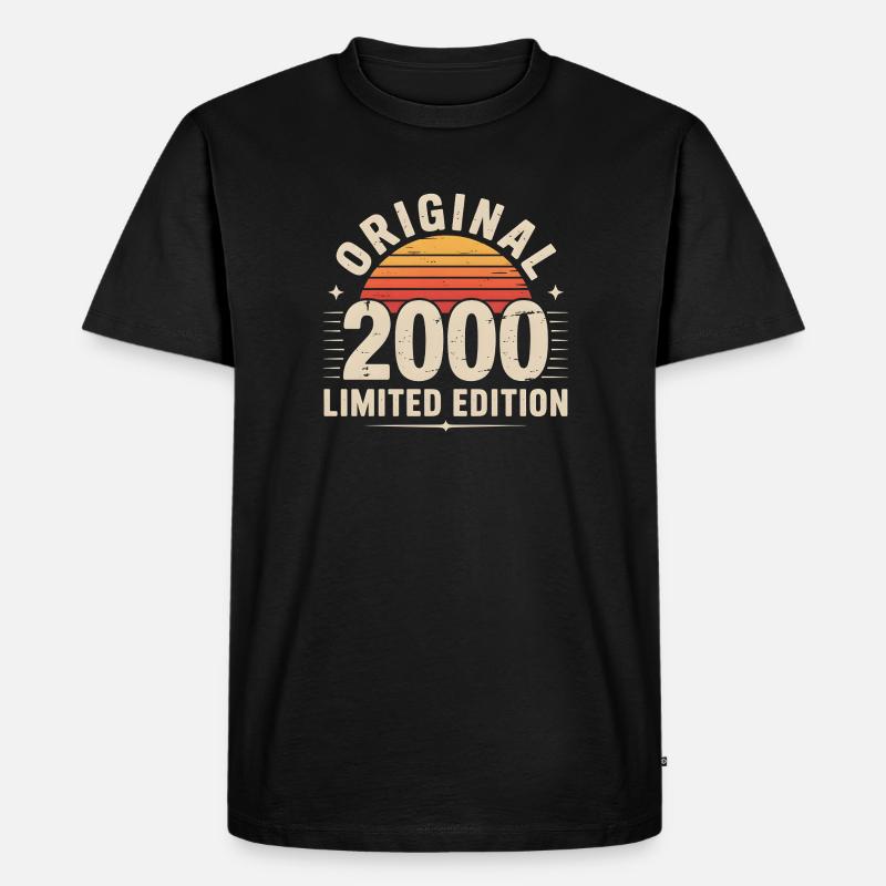 Sunset Retro 2000 Limitierte Auflage - Männer Premium Bio T-Shirt - Schwarz