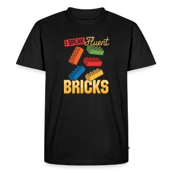 Building Blocks Kids Brick Builder - Men's Premium Organic T-Shirt - black - Front - Nico (187cm)