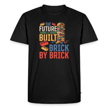 Building Blocks Kids Brick Builder - Men's Premium Organic T-Shirt - black - Front - Nico (187cm)