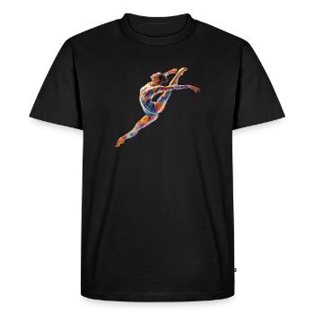 Color jump of gymnastics dancer - Men's Premium Organic T-Shirt - black - Front - Nico (187cm)