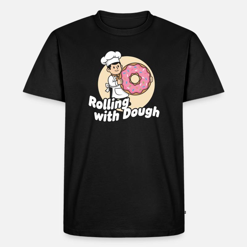 Donut Bäcker Cartoon - Männer Premium Bio T-Shirt - Schwarz