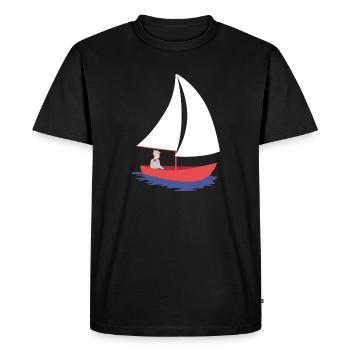Voilier design nautique Serenity en coque rouge - T-shirt Premium bio Homme - noir - Devant - Nico (187cm)