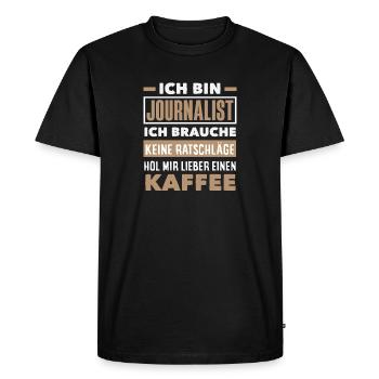 No advice Coffee Investigative reporter - Men's Premium Organic T-Shirt - black - Front - Nico (187cm)
