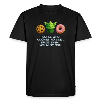 Chemise à muffins drôle Cookie Donut pour les amateurs de sucreries - T-shirt Premium bio Homme - noir - Devant - Nico (187cm)
