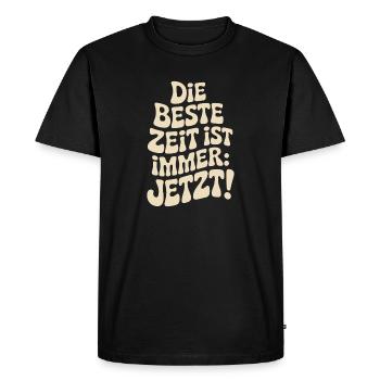 Le meilleur moment est toujours en direct maintenant Carpe Diem - T-shirt Premium bio Homme - noir - Devant - Nico (187cm)