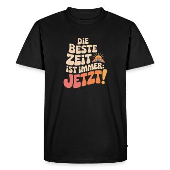 Le meilleur moment est toujours en direct maintenant Carpe Diem - T-shirt Premium bio Homme - noir - Devant - Nico (187cm)