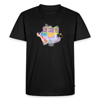 She said yes JGA - Men's Premium Organic T-Shirt - black - Front - Nico (187cm)