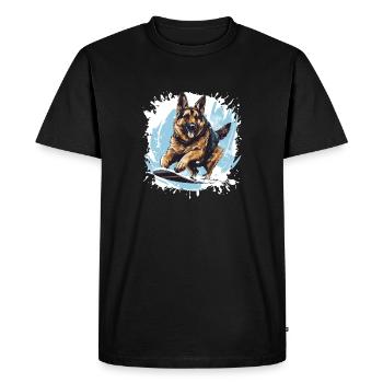 Chien Berger Allemand Snowboard - T-shirt Premium bio Homme - noir - Devant - Nico (187cm)
