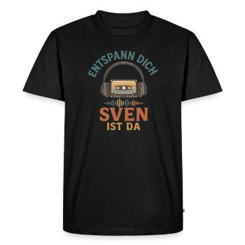 Funny retro saying for all Svens - Men's Premium Organic T-Shirt - black - Front - Nico (187cm)