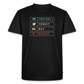 Papa Grand-père Grand-père Thanksgiving Père - T-shirt Premium bio Homme - noir - Devant - Nico (187cm)