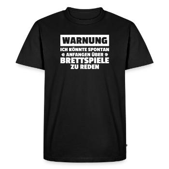 Warning: Board game, board game - Men's Premium Organic T-Shirt - black - Front - Nico (187cm)