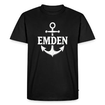 Anchor Emden North Sea - Men's Premium Organic T-Shirt - black - Front - Nico (187cm)