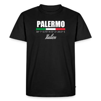 Palerme - T-shirt Premium bio Homme - noir - Devant - Nico (187cm)