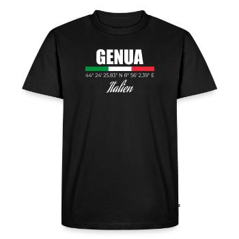Gênes - T-shirt Premium bio Homme - noir - Devant - Nico (187cm)