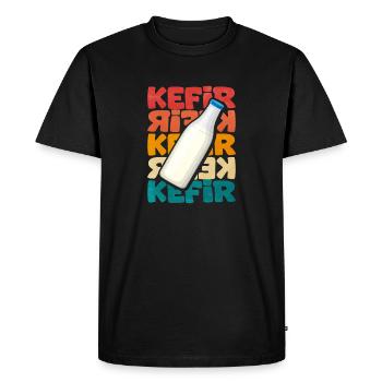 Bouteille de kéfir motif rétro - T-shirt Premium bio Homme - noir - Devant - Nico (187cm)