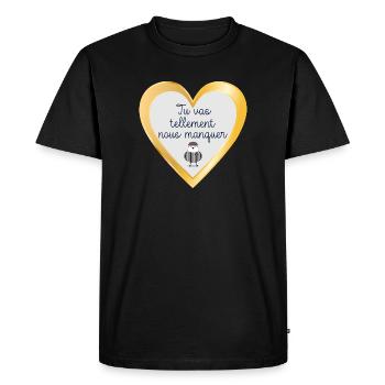 Adieu Équipe - T-shirt Premium bio Homme - noir - Devant - Nico (187cm)
