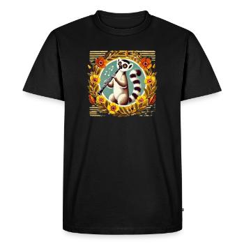 Sérénade pour clarinette lémurien - T-shirt Premium bio Homme - noir - Devant - Nico (187cm)