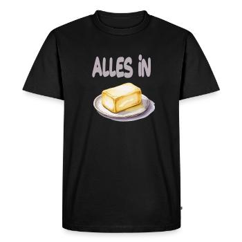 Tout en beurre illustration humoristique - T-shirt Premium bio Homme - noir - Devant - Nico (187cm)