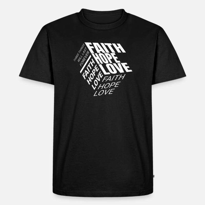 Glaube Hoffnung Liebe - Männer Premium Bio T-Shirt - Schwarz