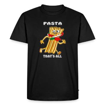 PASTA THAT'S ALL - Men's Premium Organic T-Shirt - black - Front - Nico (187cm)