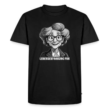 OLDER WOMAN PURE LIFE EXPERIENCE - Men's Premium Organic T-Shirt - black - Front - Nico (187cm)