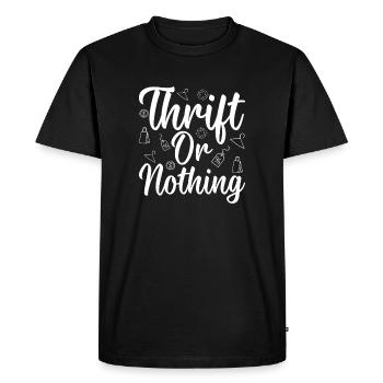 Thrift Shop Thrift Or Nothing Love Thrifting - Men's Premium Organic T-Shirt - black - Front - Nico (187cm)