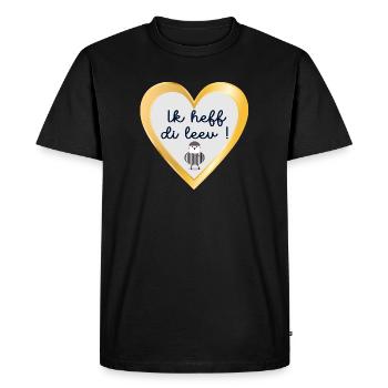 Bas allemand je t’aime - T-shirt Premium bio Homme - noir - Devant - Nico (187cm)